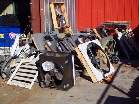 Vent Masters Boneyard - old fans to be recycled.