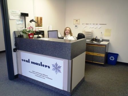 Vent Masters front reception desk.